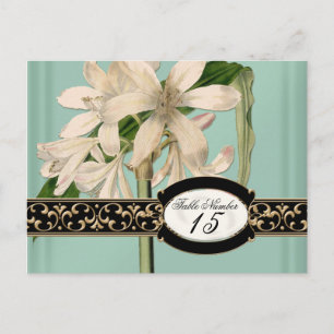 Baroque Vintage Lily Formal Bröllop Bordsnumren Vykort