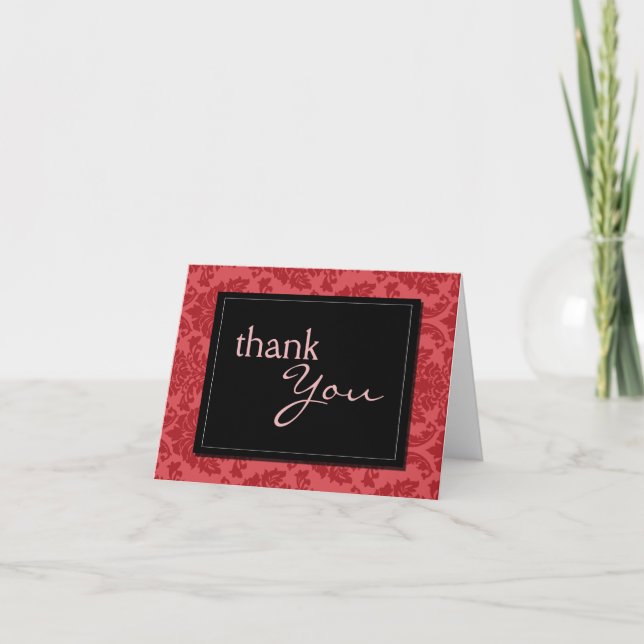 Baroque Vintage Red and Black - tackkort (Framsida)