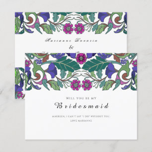 Baroque vintage stil rosa och blue blommigt invita inbjudningar