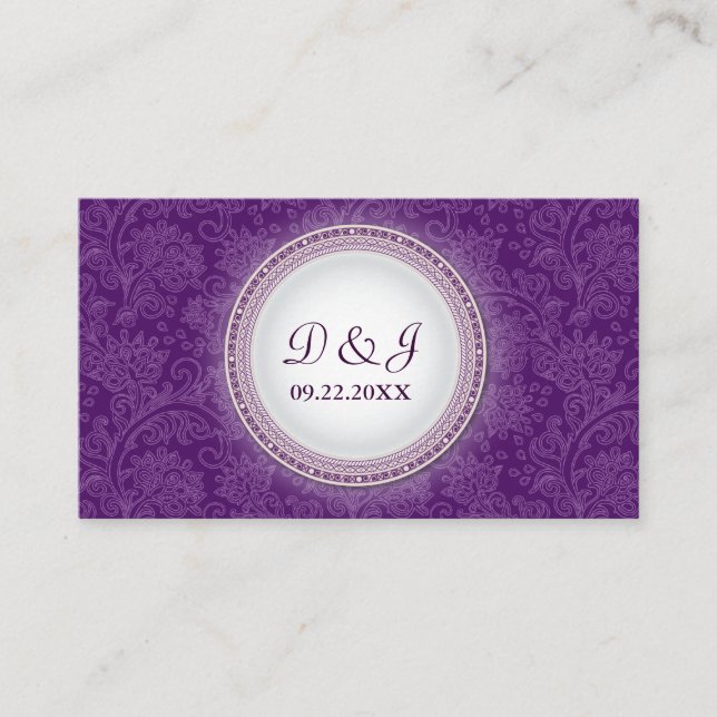 Baroque Violet Plaque Special Occance Placecard Placeringskort (Framsida)