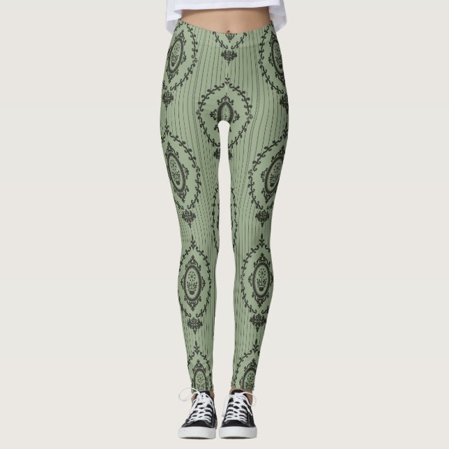 Baroque Wallpaper in Green Leggings (Framsida)