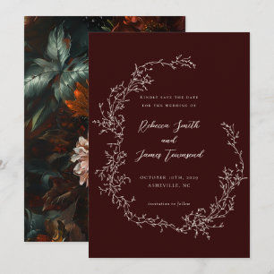 Baroque WAN Fine Art Painting Burgundy Bröllop Spara Datumet