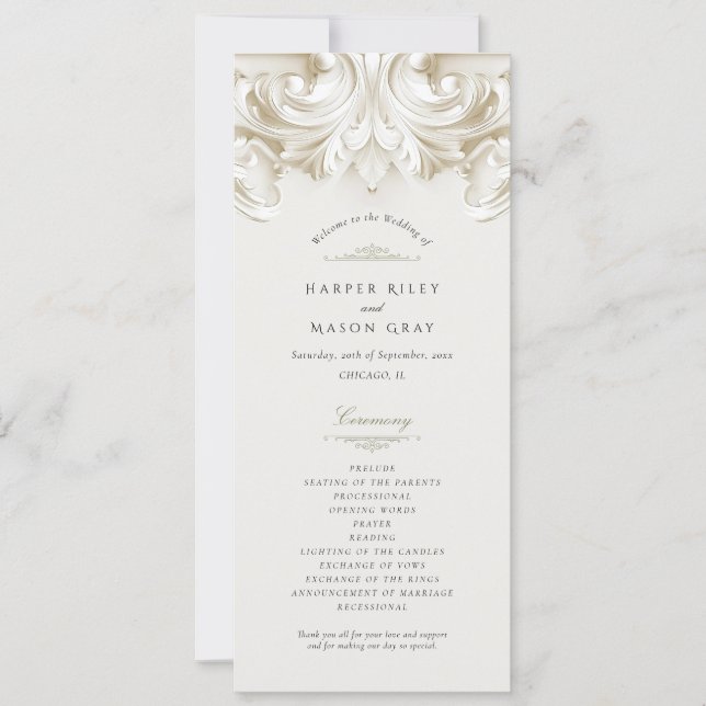 Baroque Wedding Ceremony Program (Framsida)