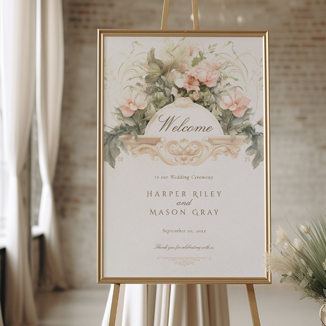 Baroque Wedding Welcome Sign Poster (Skapare uppladdad)