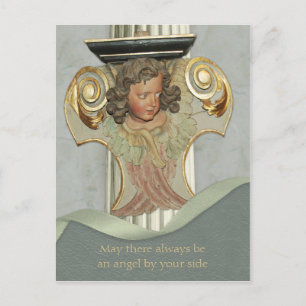 Baroque wood angel CC0340 Blating ord Vykort