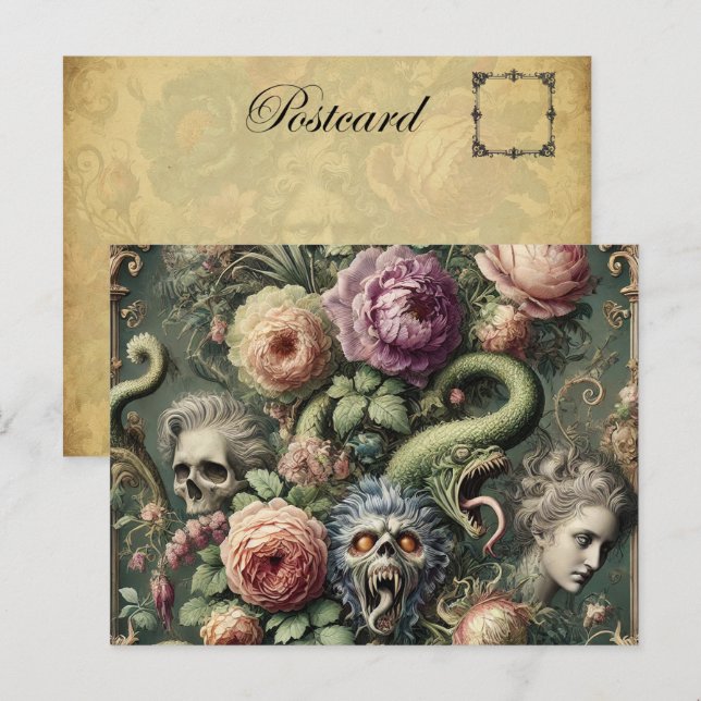 Baroquing Boundaries - Gothic Victorian Helg Vykort (Fram/baksida)