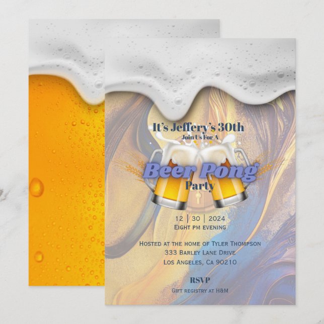 Bärponginbjudan Inbjudningar (Fram/baksida)