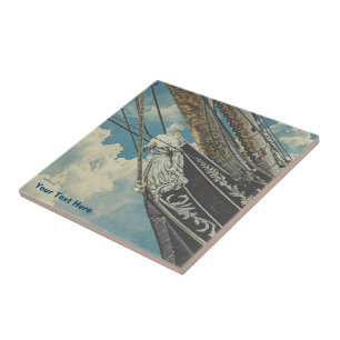 Barque Elissa Figurhead Kakelplatta