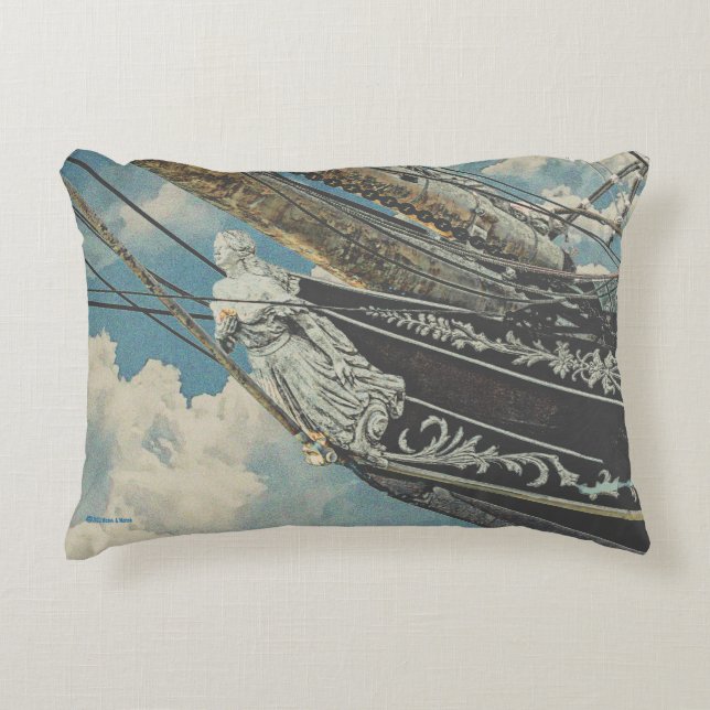 Barque Elissa Figurhead Prydnadskudde (Framsidan)