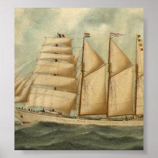 Barquentine Herdis från American Star Line Poster