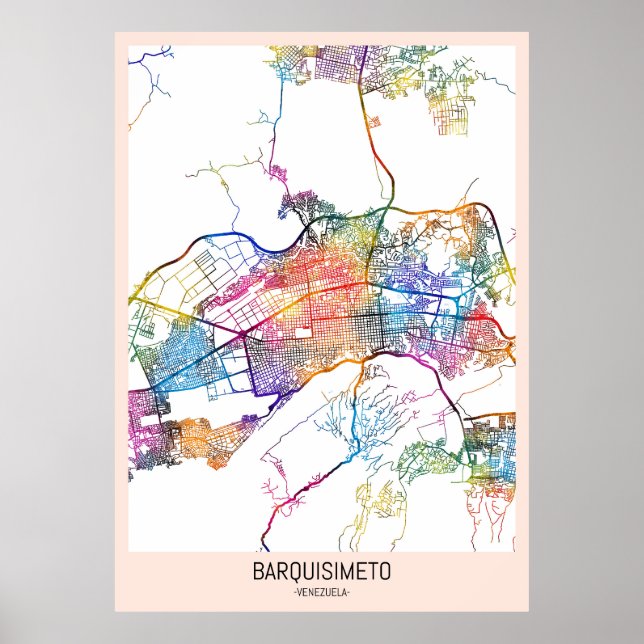Barquisimeto Venezuela City Map Poster (Framsidan)