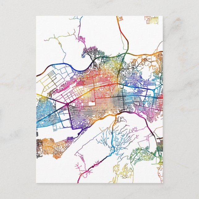 Barquisimeto Venezuela City Map Vykort (Framsida)