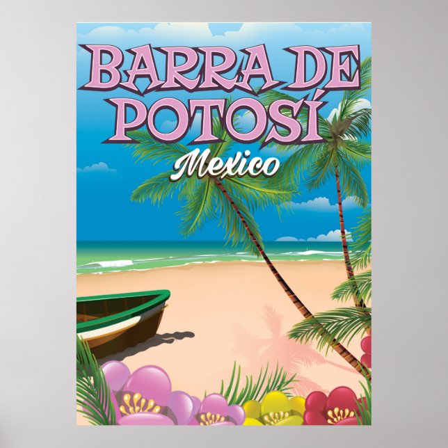 Barra de Potosí Mexiko strand affisch (Framsidan)