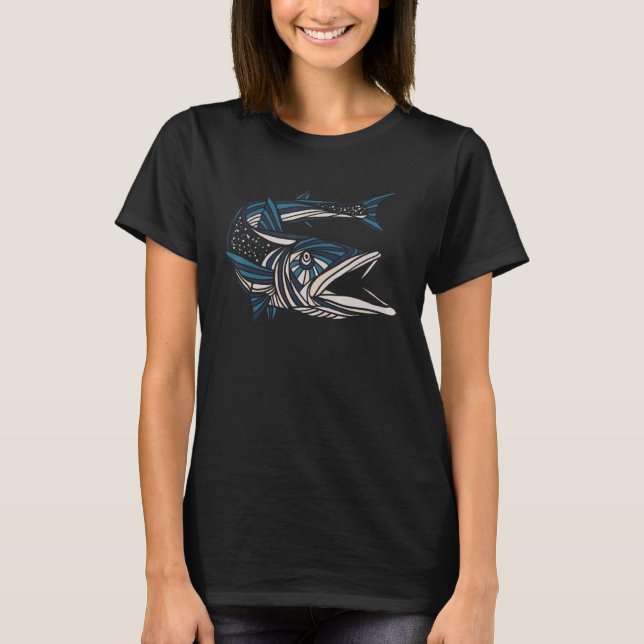 Barracuda Bicuda Picua Fiske T Shirt (Framsida)