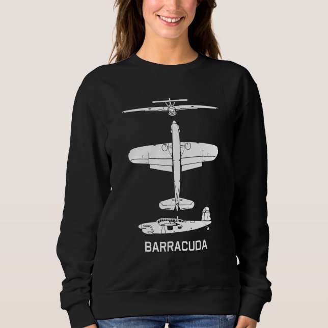 Barracuda British Ww2 Torpedo Dive Bomber Flygplan T Shirt (Framsida)