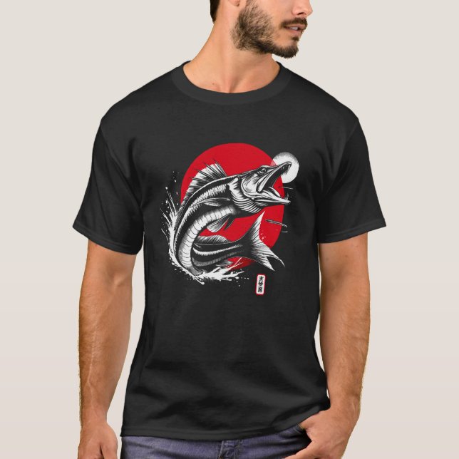 Barracuda. Coola Sumi-e Animal Sunset T Shirt (Framsida)