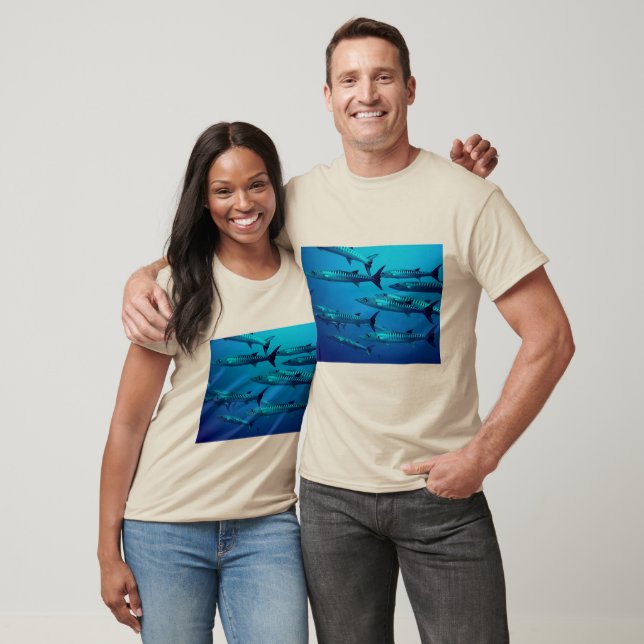 barracuda dyv djuphavshav, tropisk våg i vatten tee shirt (Unisex)