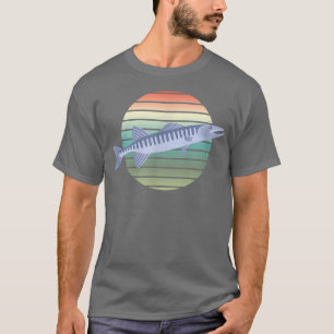 Barracuda Fish Fishing Retro för manar Women Kids T Shirt