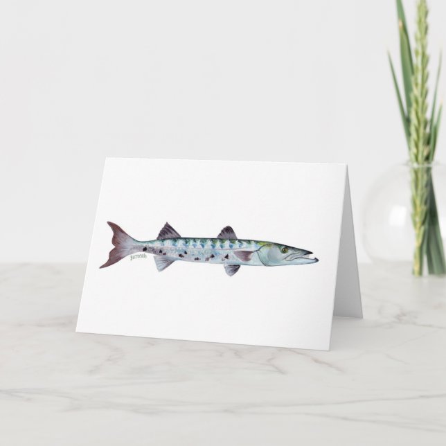 Barracuda fish hälsning kort (Framsida)