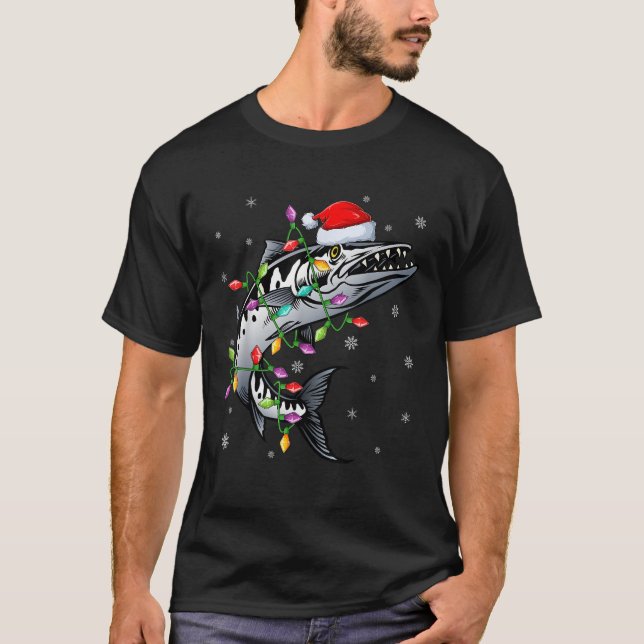 Barracuda Fish Julafton Lighting Reindeer Barracud T Shirt (Framsida)