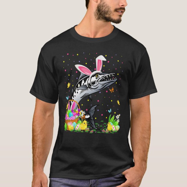 Barracuda Fish Påskägg Hunt Bunny Barracuda Eas T Shirt (Framsida)