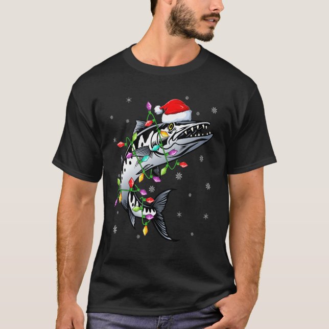 Barracuda Fisk Xmas Belysning Ren Barracuda Ch T Shirt (Framsida)