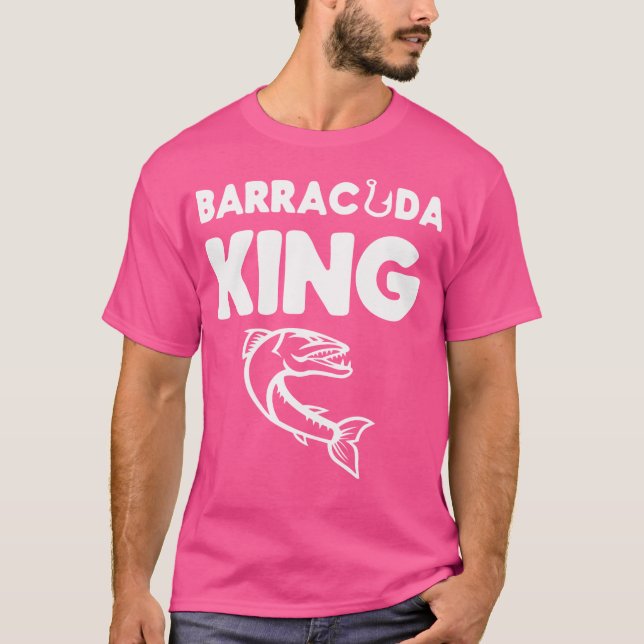 Barracuda Kung Funny Deep Sea Fishing T Shirt (Framsida)