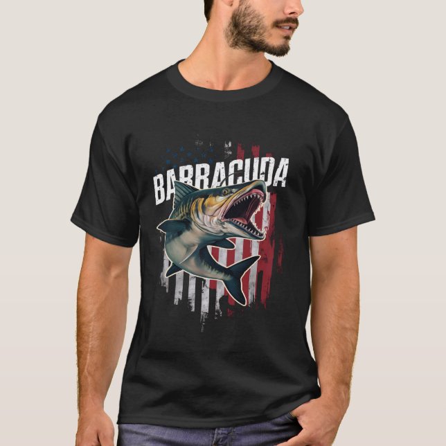 Barracuda USA flagga T Shirt (Framsida)