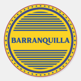 Barranquilla City Pride Emblem Colombiansk Identit Runt Klistermärke