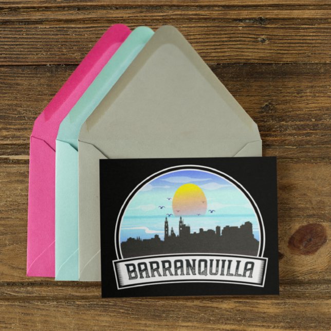 Barranquilla Colombia Skyline Panorama View Vykort (Barranquilla Colombia Postcard)