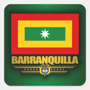 Barranquilla flagga fyrkantigt klistermärke