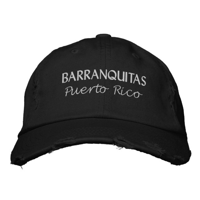 Barranquitas Puerto Rico Embroized Baseball Cap Broderad Keps (Framsida)