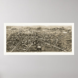 Barre panorama- karta för MORSOR - 1870s Poster