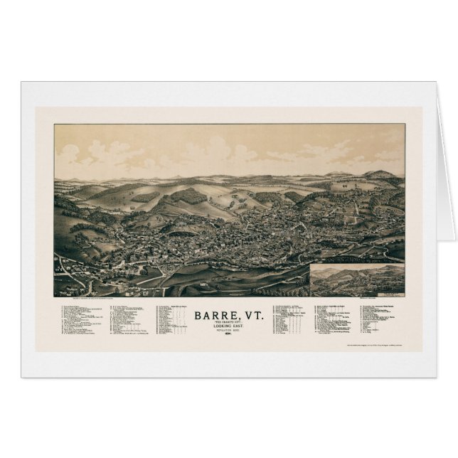 Barre panorama- karta för VT - 1891 Hälsningskort (Framsidan Horizontal)