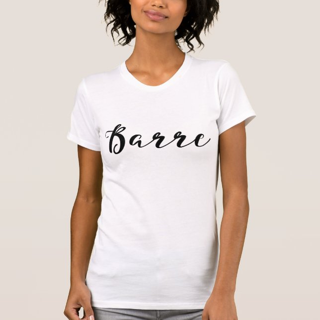 BARRE Trendig Svart Skript Kalligrafi Modern Chic Tee Shirt (Framsida)