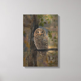 Barred Owl Painting 14 x 28 Canvastryck