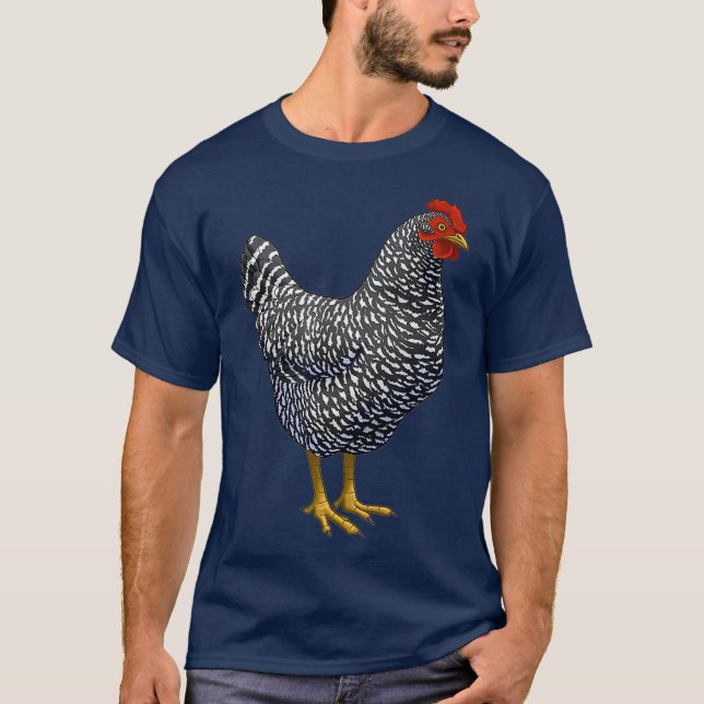 Barred Plymouth Sten Hen Chicken Älskare T Shirt (Framsida)