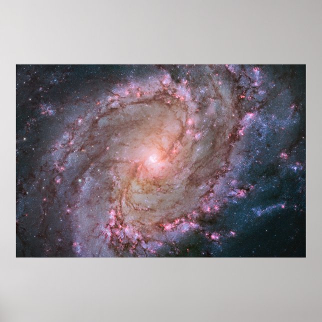 Barred Spiral Galaxy Messier 83. Poster (Framsidan)