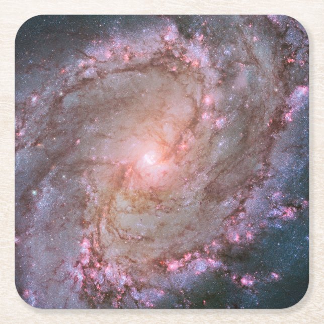 Barred Spiral Galaxy Messier 83. Underlägg Papper Kvadrat (Framsidan)