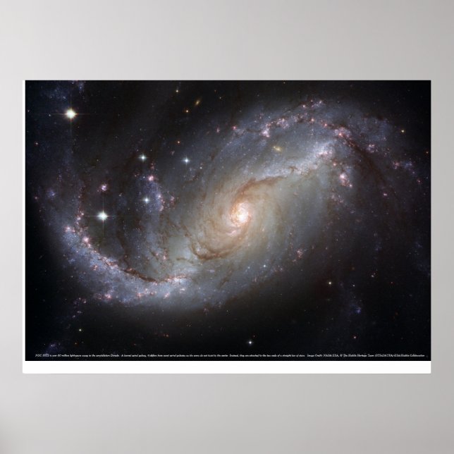 Barred Spiral Galaxy NGC 1672 Poster (Framsidan)
