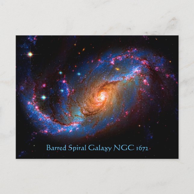 Barred Spiral Galaxy NGC 1672 Vykort (Framsida)