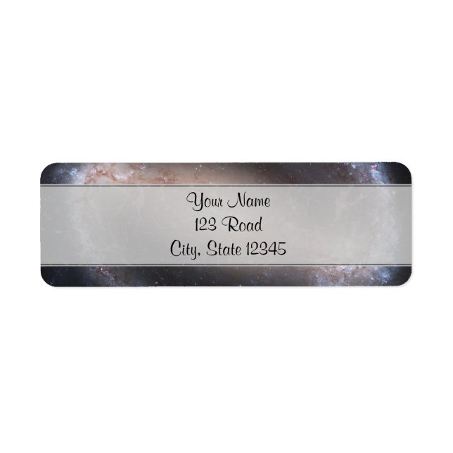 Barred Spiral Galaxy Returadress Etikett (Framsidan)