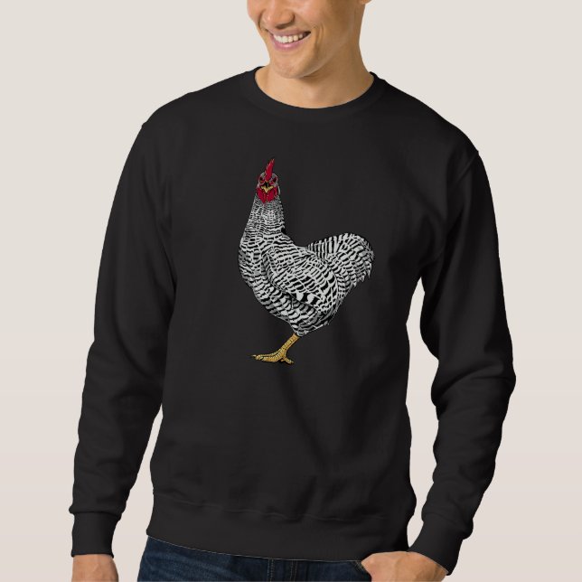 Barred Sten Chicken Lång Ärmad Tröja (Framsida)