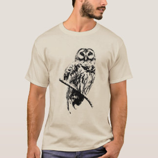 Barred Uggla - Black bläck på Light Shirt T