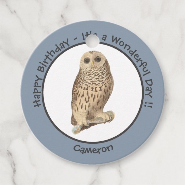 Barred Uggla - Evenemang vid födelsedag eller andr Gåvor Etiketter (Framsida)