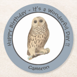 Barred Uggla - Evenemang vid födelsedag eller andr Underlägg Papper Rund