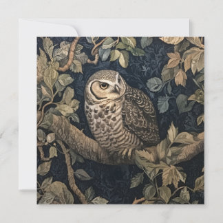 Barred Uggla i Forest William Morris Stil Inbjudningar