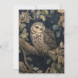 Barred Uggla i Träd William Morris Stil Inbjudningar