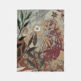 Barred Uggla Nature Heart Löv Flowers Tapestry Fleecefilt