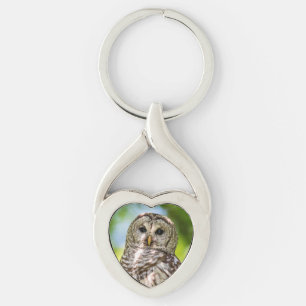 Barred Uggla Twisted Heart Silverfärgad Nyckelring